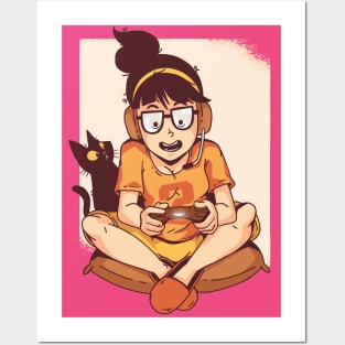 Girl Playing Video Games - Gaming Lover Posters and Art